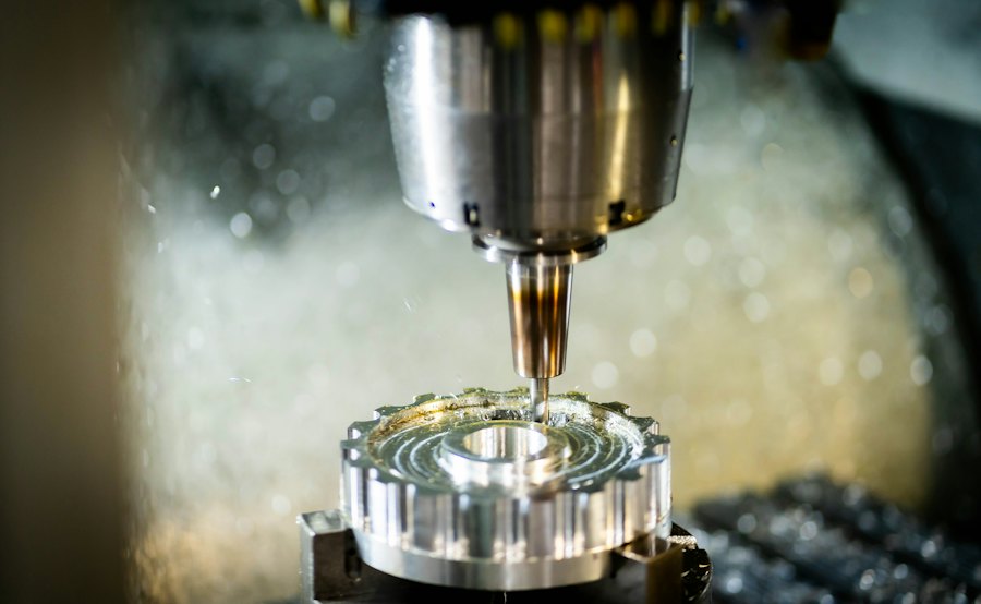 Illustrative metal part CNC machining process